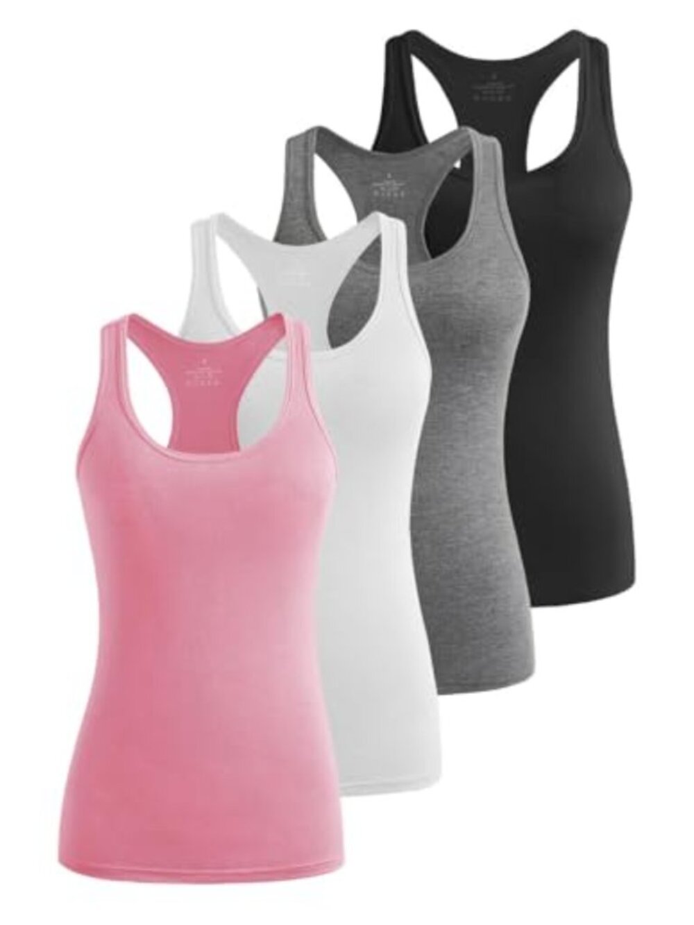 4 Pack Women's Modal Racerback Tank Tops Sleeveless Gym Yoga Athletic Tops